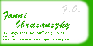 fanni obrusanszky business card
